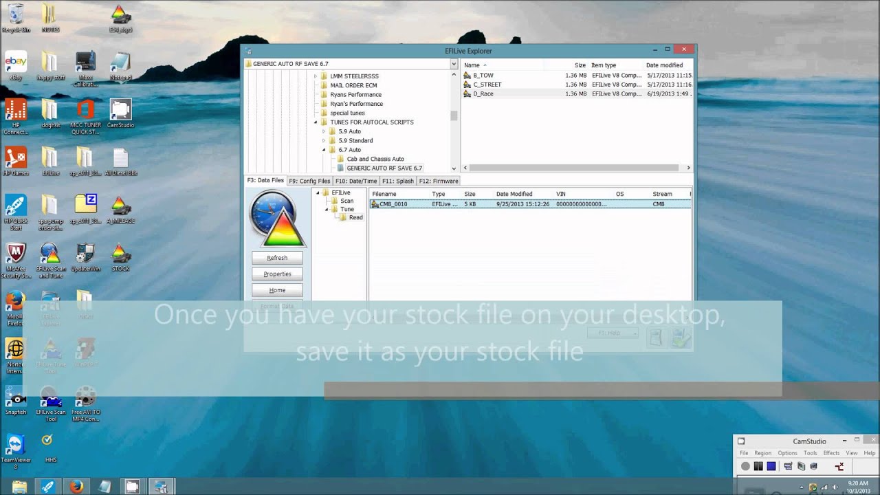 How to Load tunes and retrieve files from a EFILIVE autocal