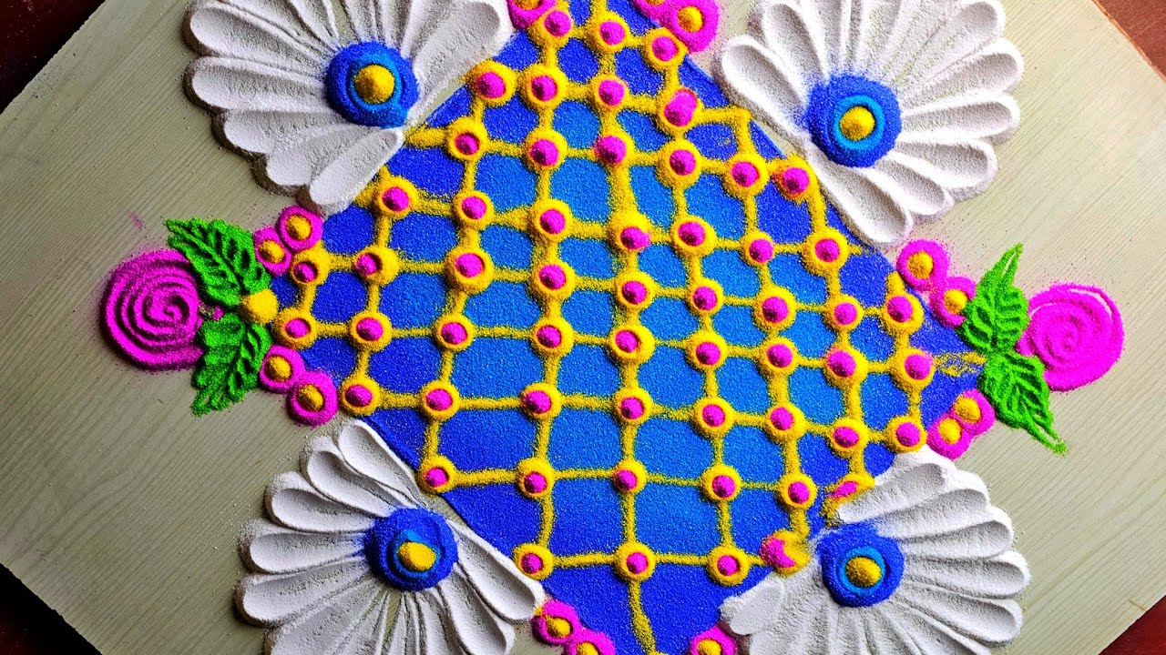 The Devine Dance Rangoli/Muggulu designs without dots simple/Rangoli by vino#rangolidesigns​