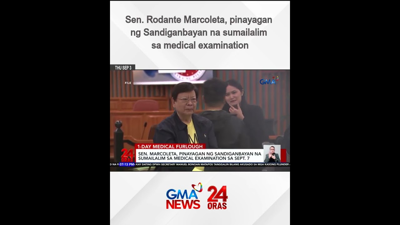 Sen. Rodante Marcoleta, pinayagan ng Sandiganbayan na sumailalim sa medical examination | 24 Oras