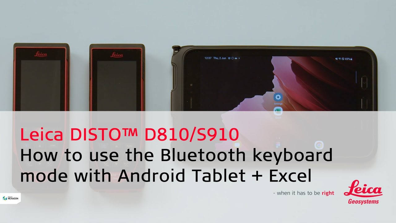 How to use the Bluetooth keyboard mode on Leica DISTO D810 touch/S910 with Android Tablet and Excel