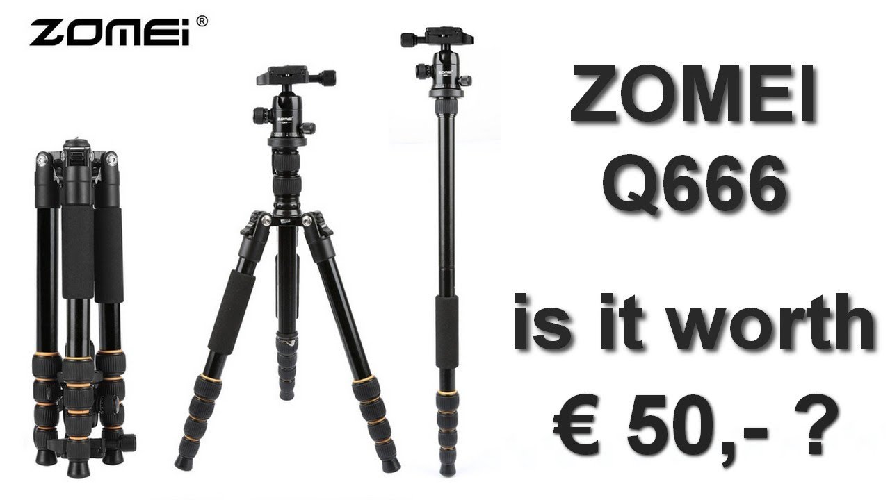 ZOMEI Q666 Tripod Monopod with Fluid Panning Ball Head