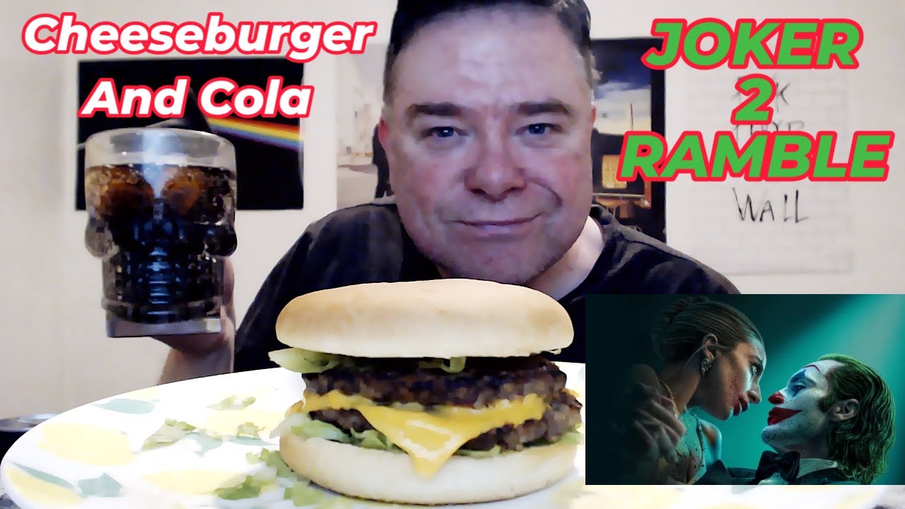 ASMR - Eating A Big Juicy Cheeseburger For Lunch (JOKER 2 MOVIE RAMBLE)
