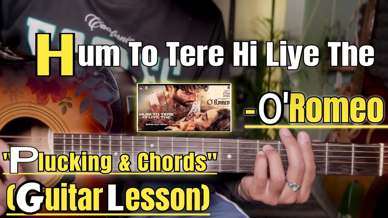 Hum To Tere Hi Liye The - O' Romeo | Guitar Lesson | Plucking & Chords | (Arijit Singh)