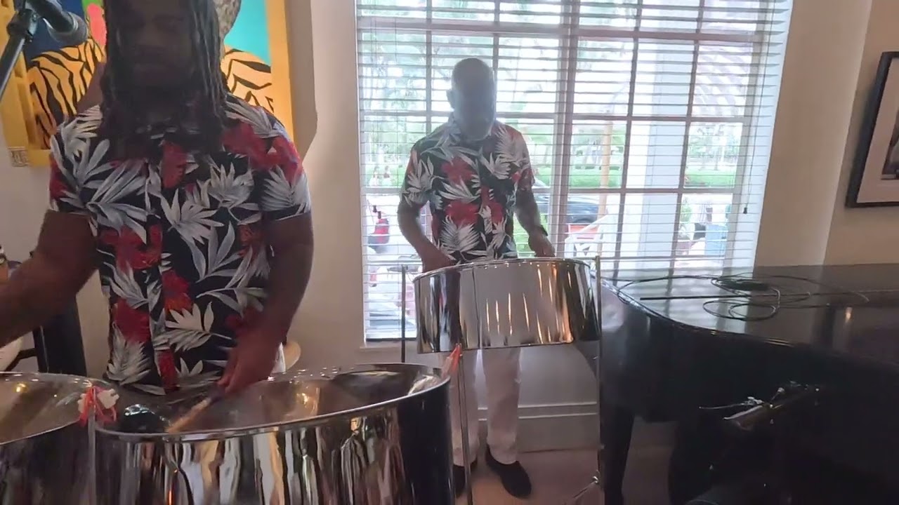 Trini vibes from South Beach Miami on the Steel Pans