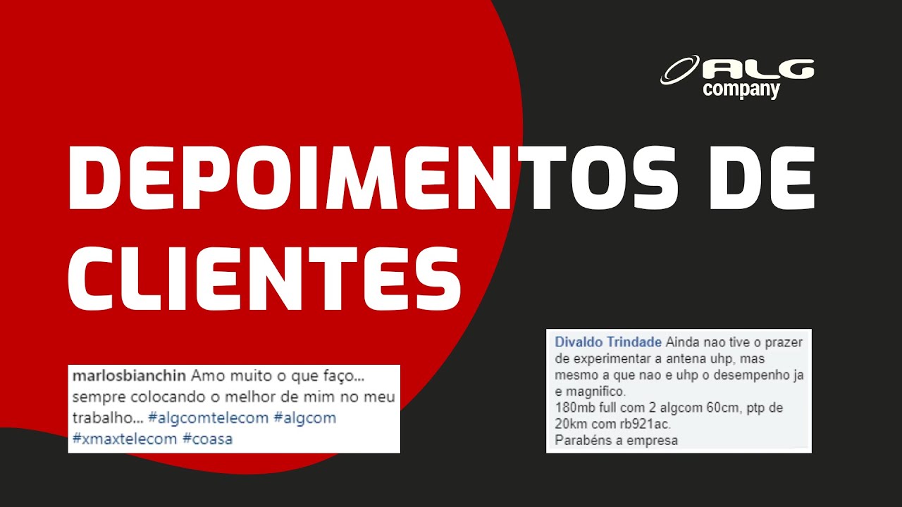 Depoimentos de clientes ALGcom