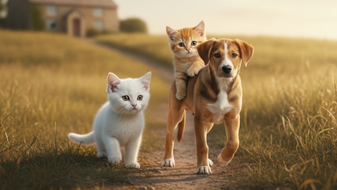 A kitten that fell into a deep hole was successfully rescued by a dog and brought home
