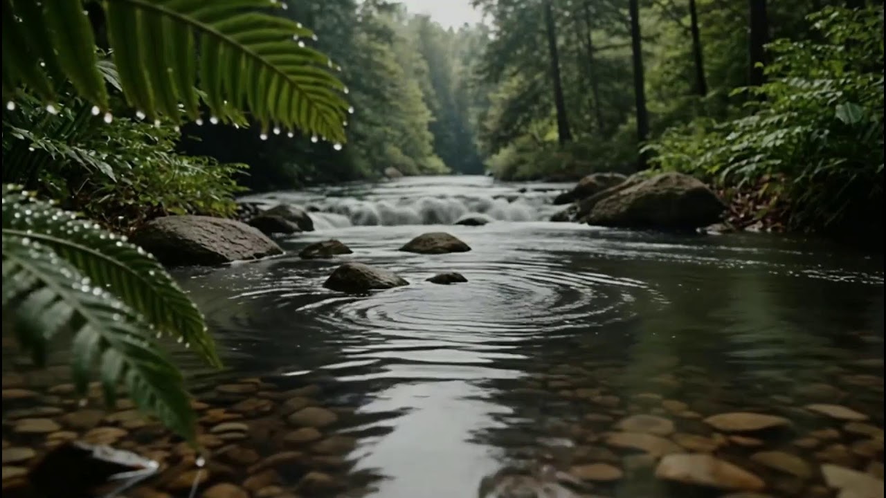 Gentle River with Bird Sounds Nature Sounds for Stress Relief