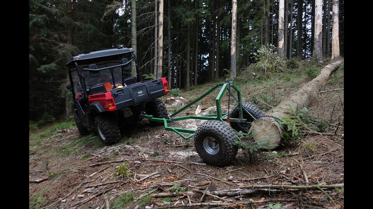 Work in forest with UTV - Těžba s emou v Soláňské hoře (Emu tractor 500)... 2. část