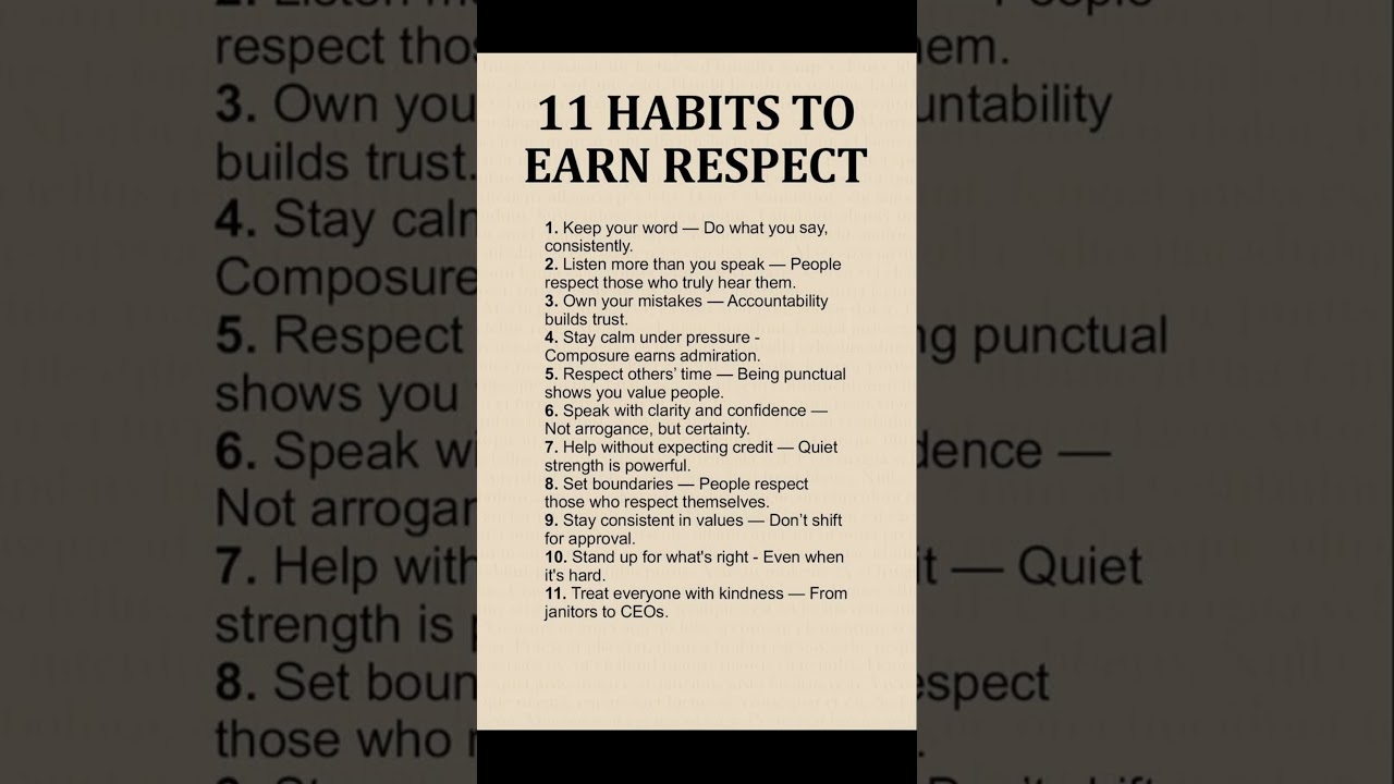11 Habit To Earn Respect  #motivation #psycholgyfacts #psychology #quotes
