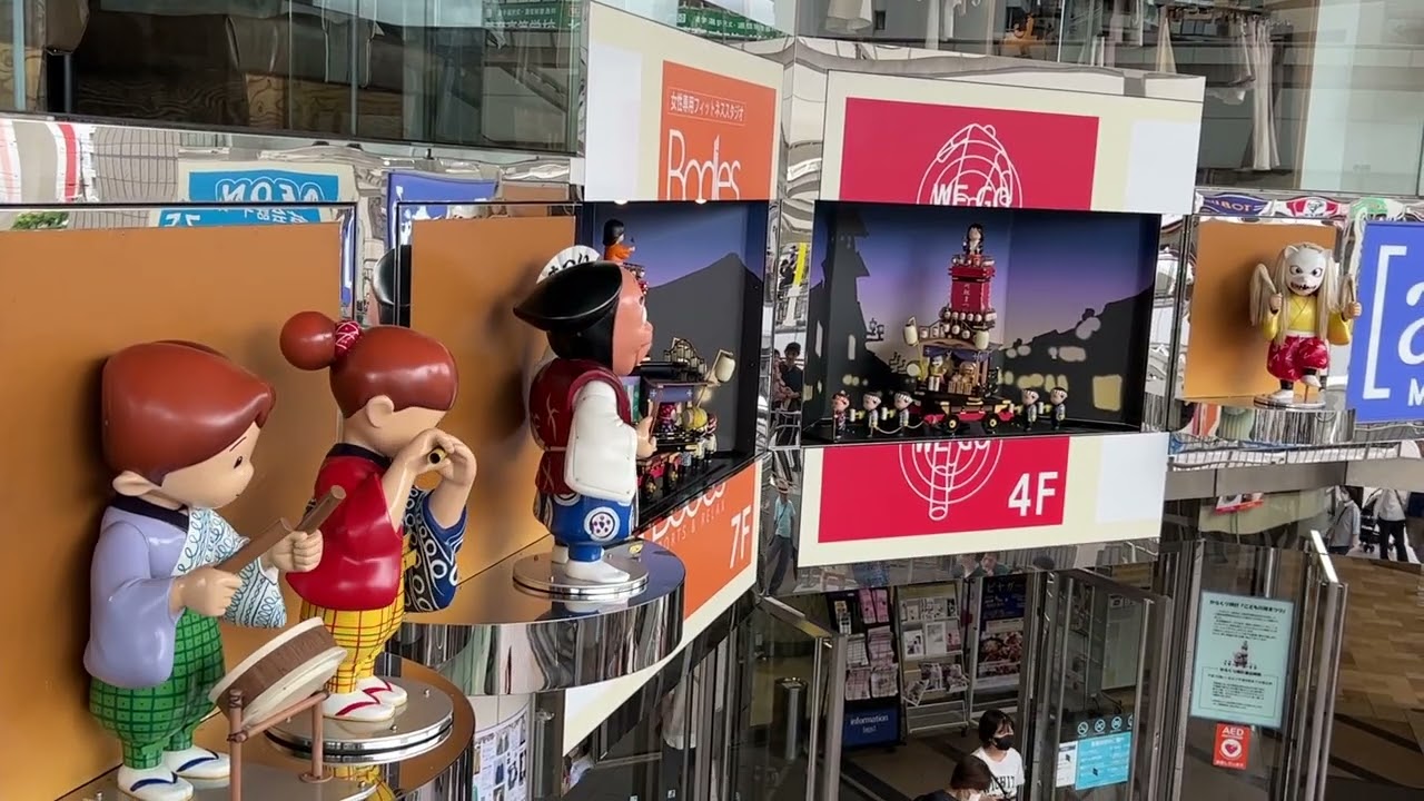 看板に仕掛け…アトレ川越からくり時計「こども川越まつり」