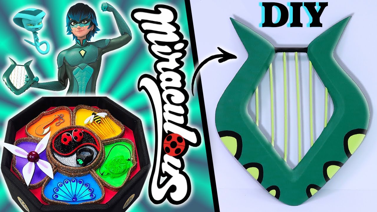 🐍DIY: Haz tu propia Lira de Viperion || Arma del Miraculous de la Serpiente Miraculous Ladybug 🐍