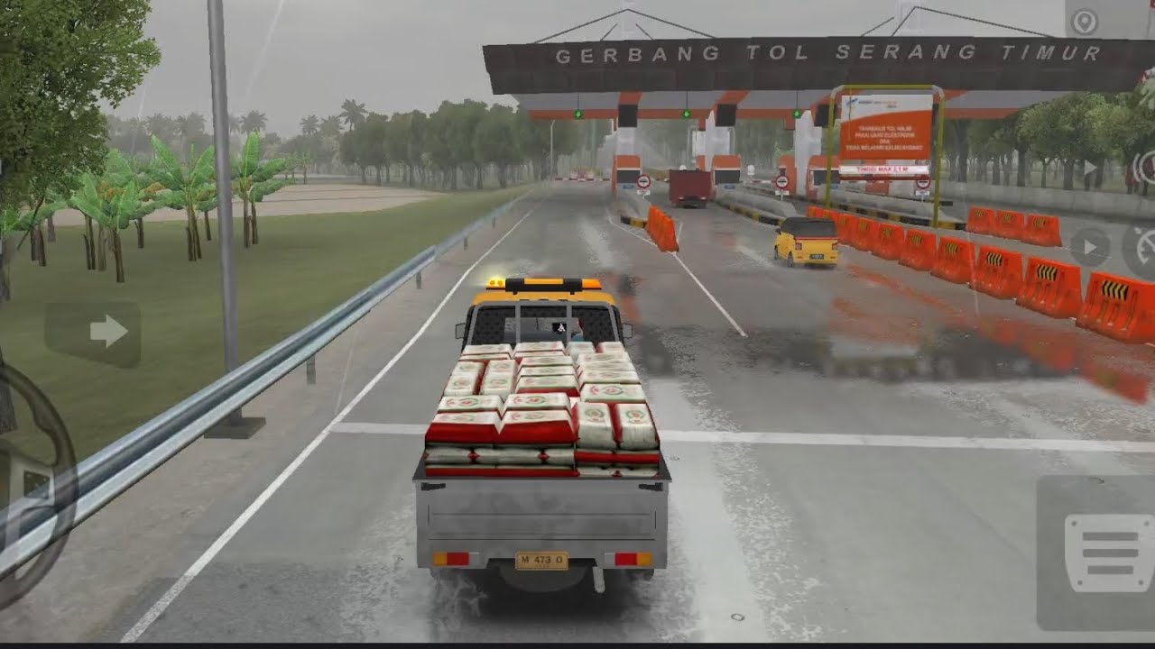 Delivering  Rice Through Serang Timur Toll Road! Heavy Rain but Keep Rolling 🚚🌧️ 