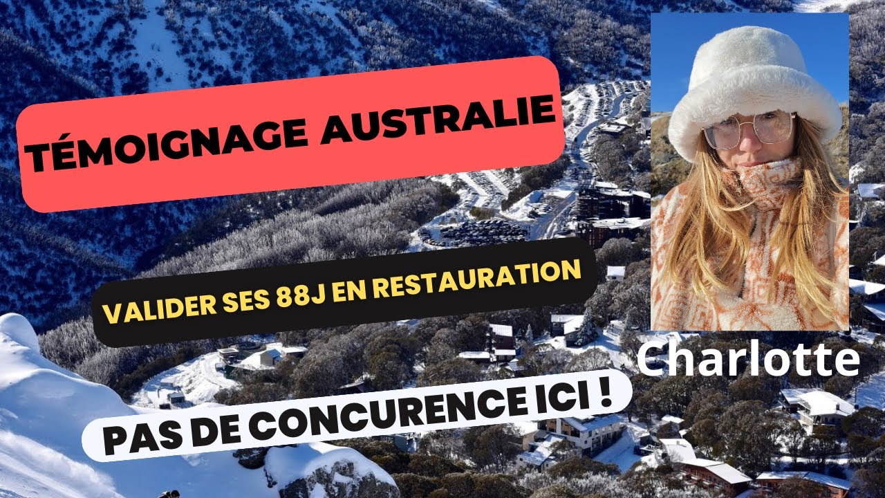 Travailler comme barman/serveuse en Australie  / Valide pour les 88 j