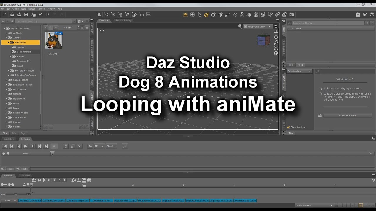 Daz Dog8 - aniMate Looping Tutorial - Mocap Online