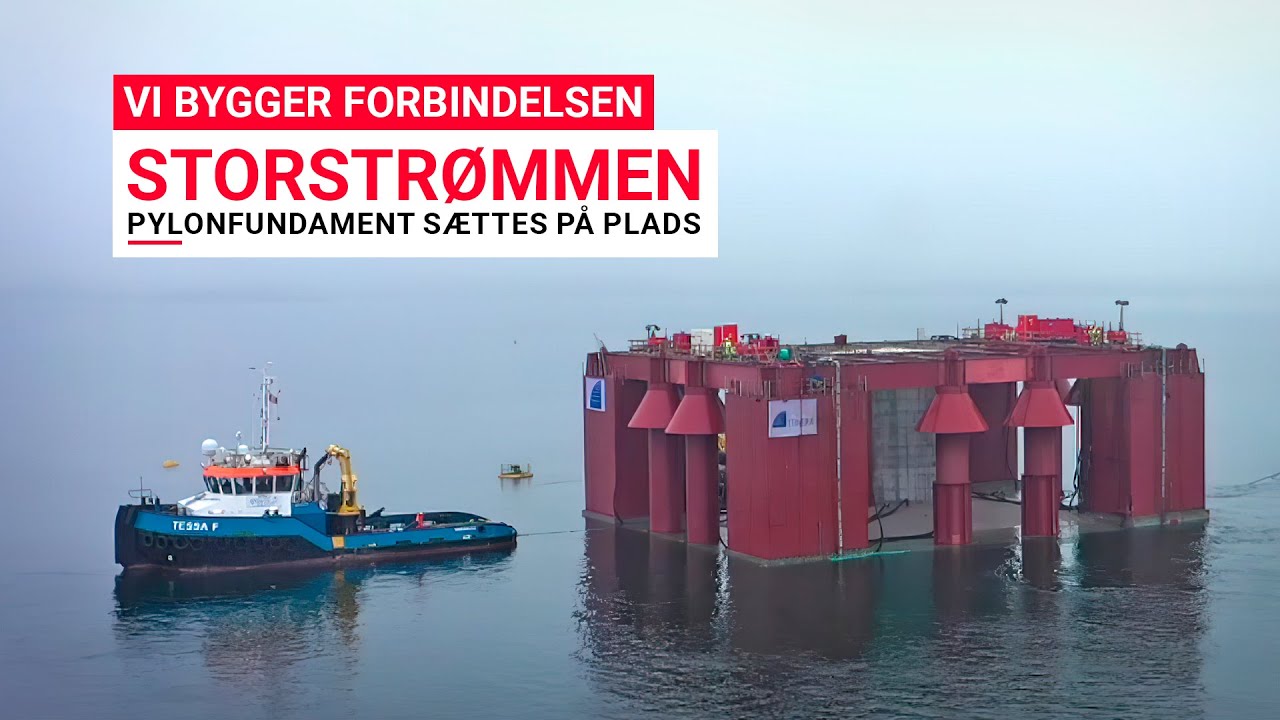 Vi bygger forbindelsen: STORSTRØMMEN - Pylonfundament sættes på plads (December2021)