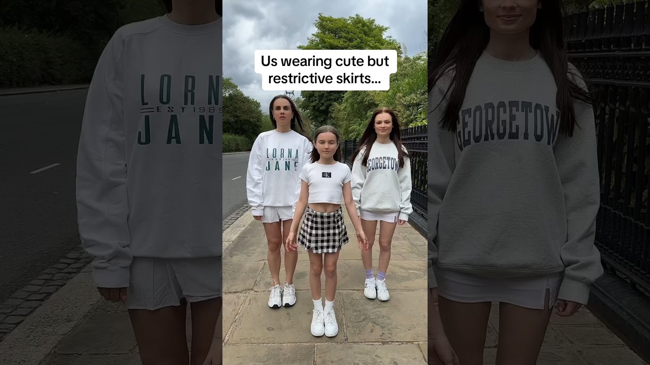 Us wearing cute but restrictive skirts