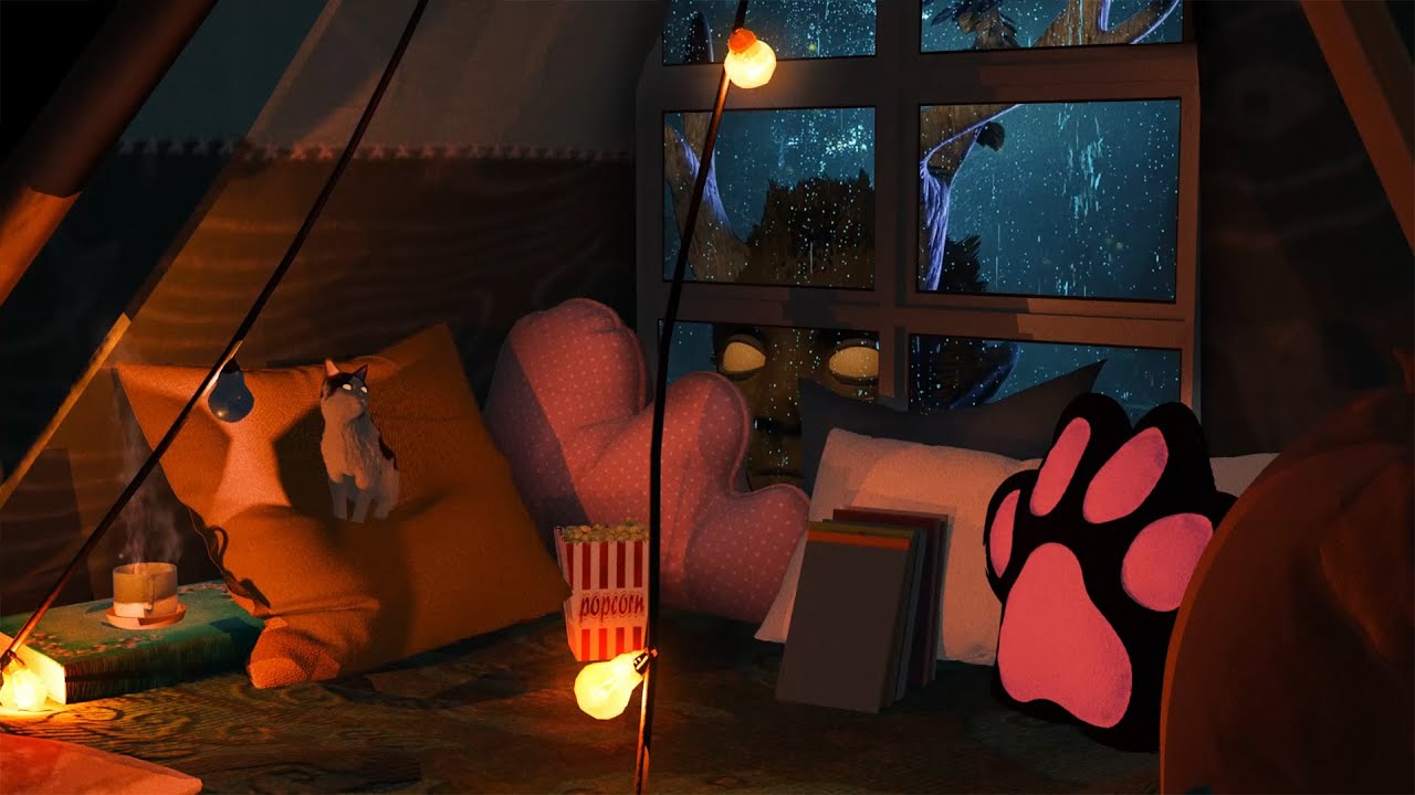 ☁️ Hiding in a blanket fort on a rainy day