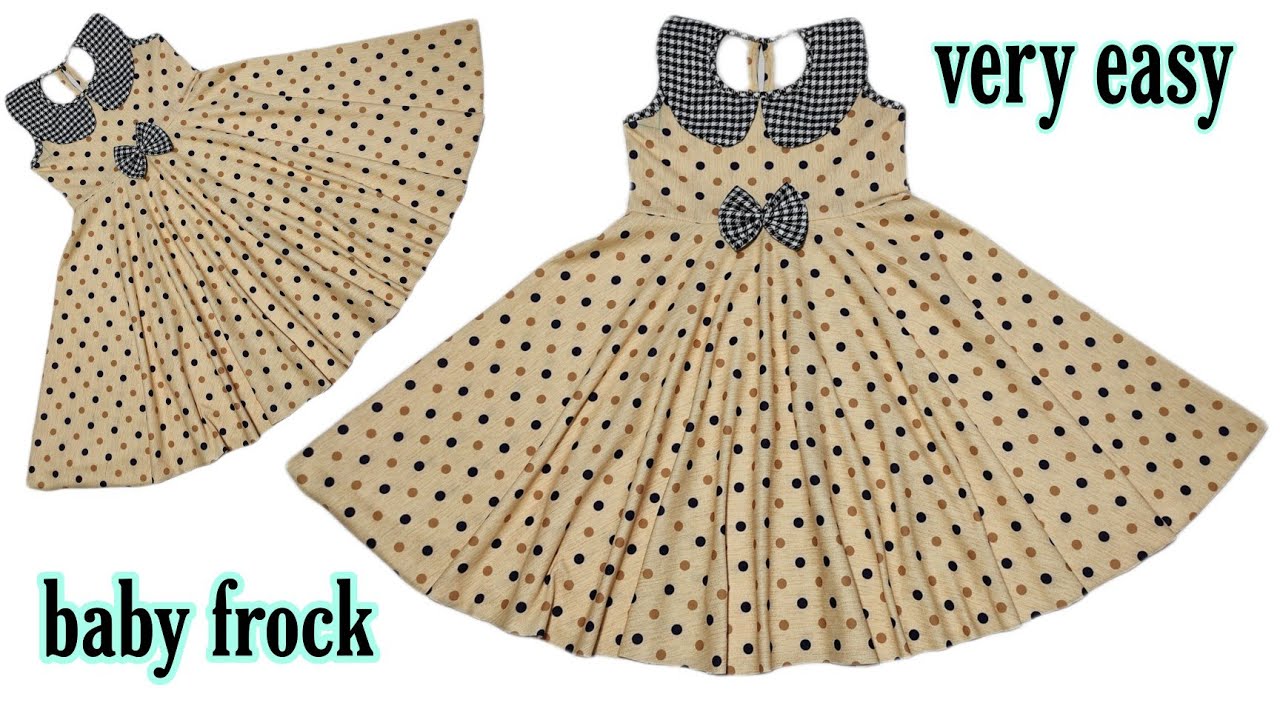 Baby frock cutting and andstitching full umbrella frock