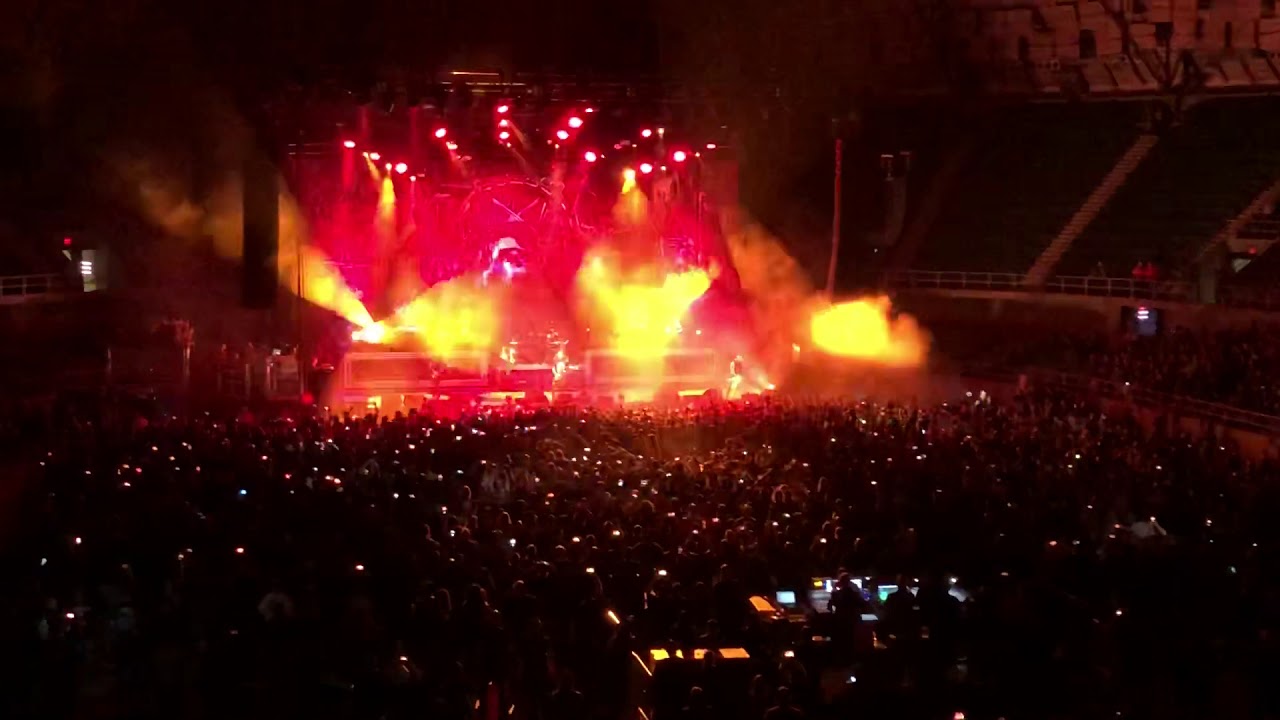 SLAYER intro concert at Freeman Coliseum San Antonio TX 15 aug 2018 Delusion of Saviour + Repentless