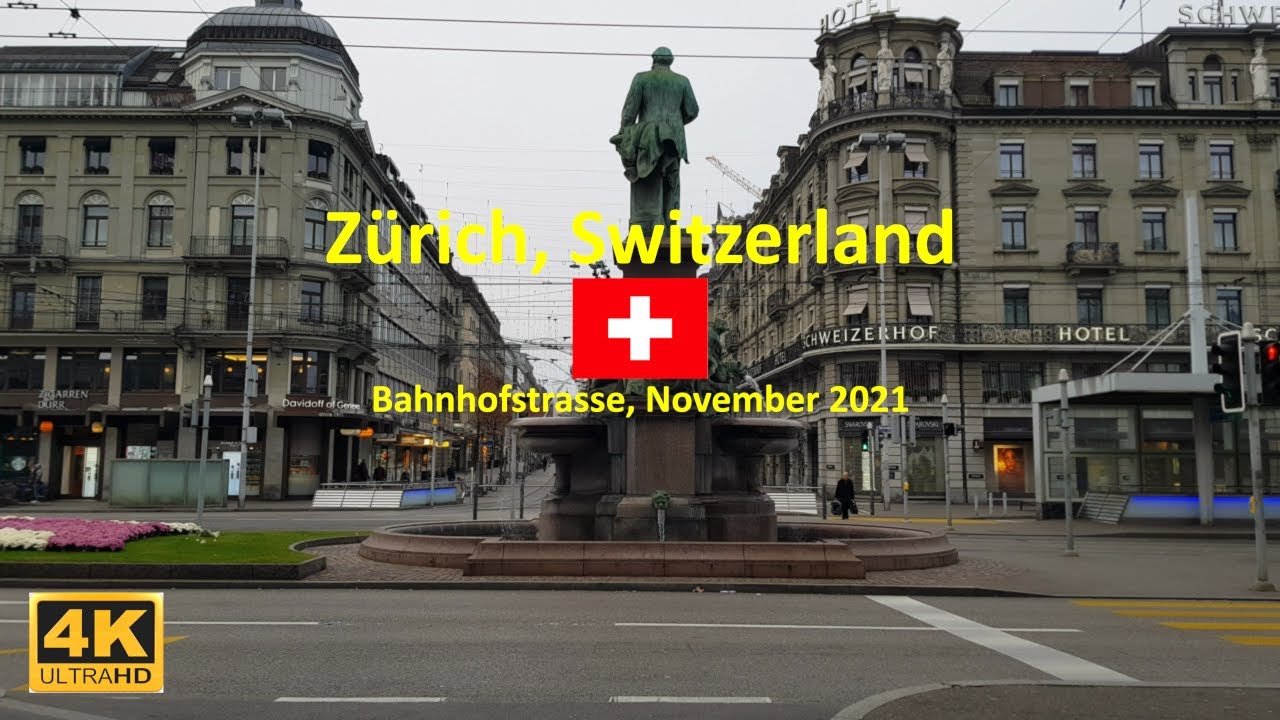 Stroll down Bahnhofstrasse - Zurich, Switzerland's main shopping street - Pt 1. | Autumn 2021【4K】