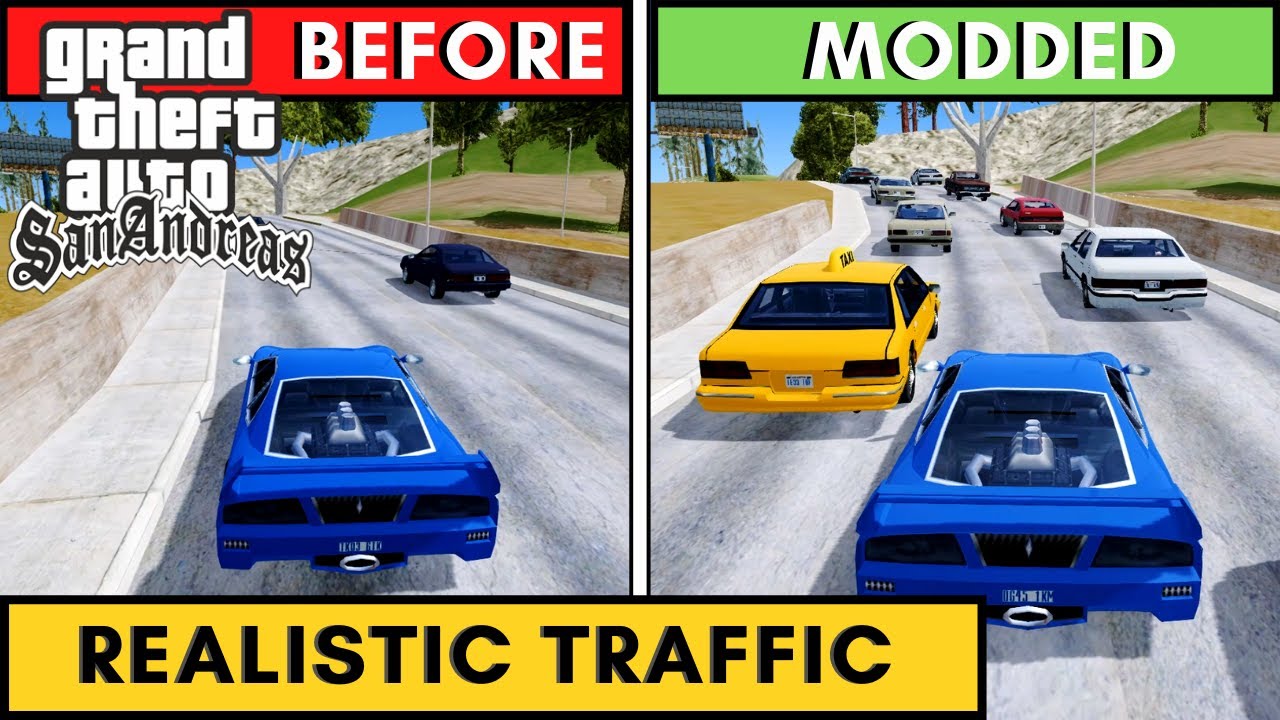 GTA San Andreas Realistic Traffic MOD