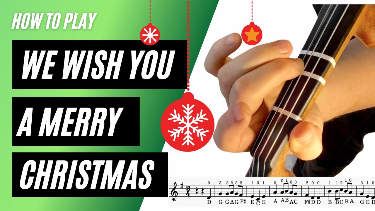 How to play WE WISH YOU A MERRY CHRISTMAS on VIOLIN // Beginner tutorial