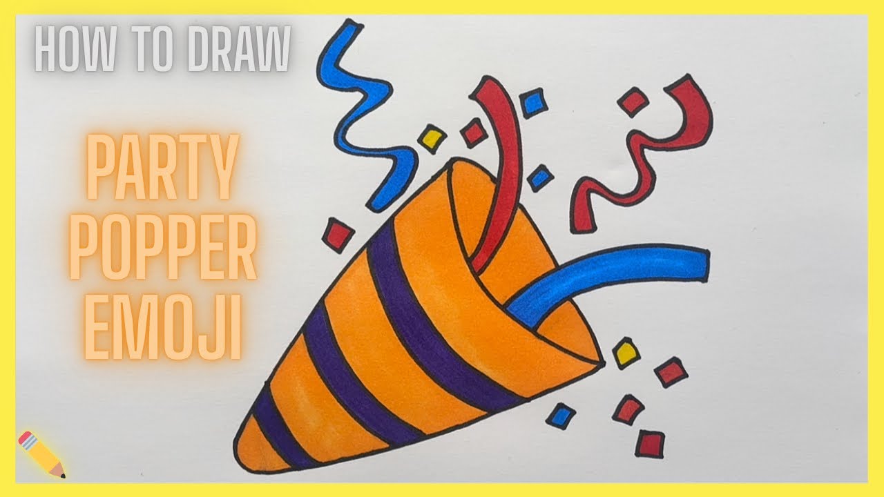 How to draw a Party Popper Emoji 🎉🎉🎉 2026 