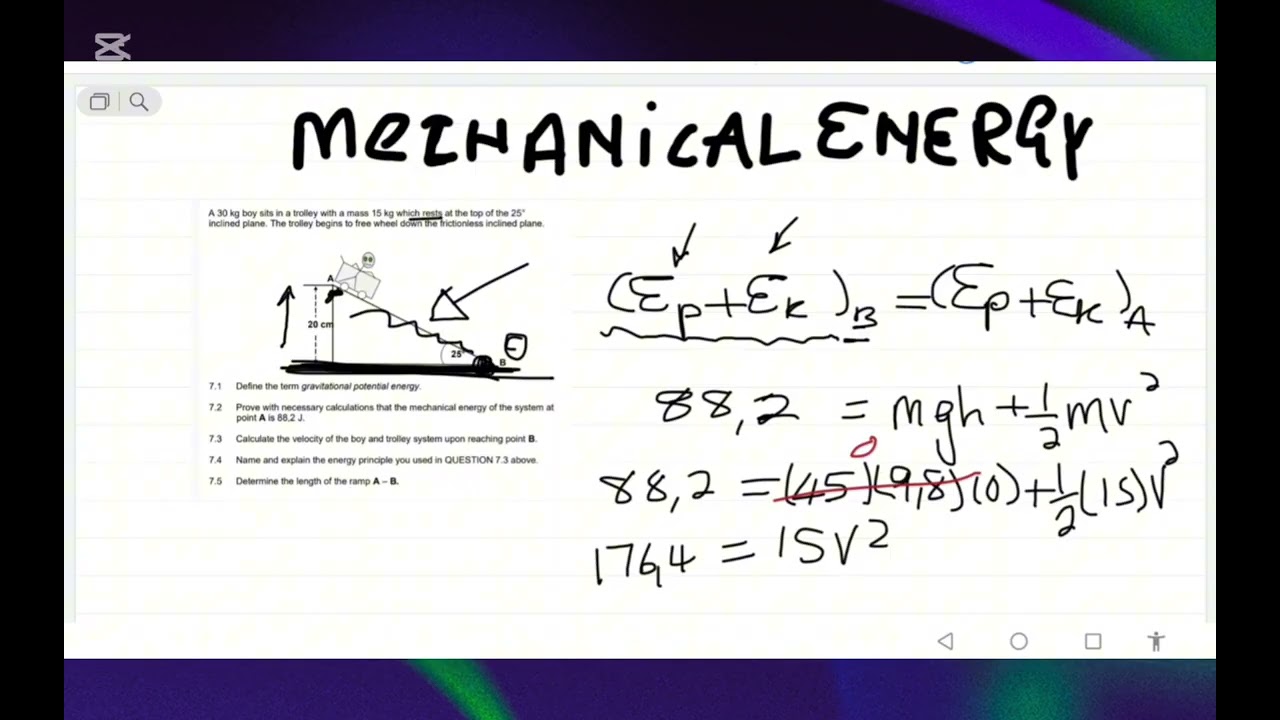 MACHENICAL ENERGY PRACTICE EXAM QUESTION 