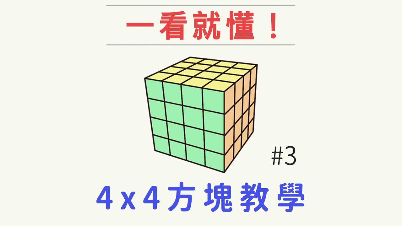 4x4魔術方塊復原#3：組邊塊 | 最簡單的四階魔方解法教學