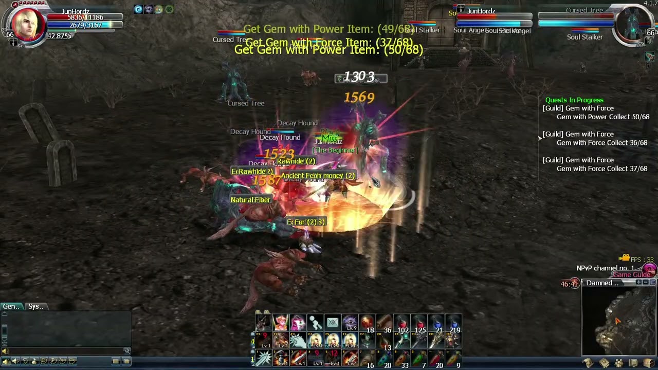 PristonTale 2 - Level 66 Monarch Knight solo grinding quest at Damned Burial Ground