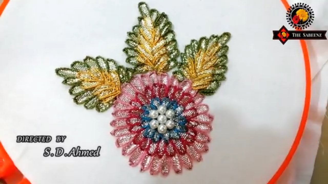 gota embroidery-how to make 3 layers flower-tutorial in urdu
