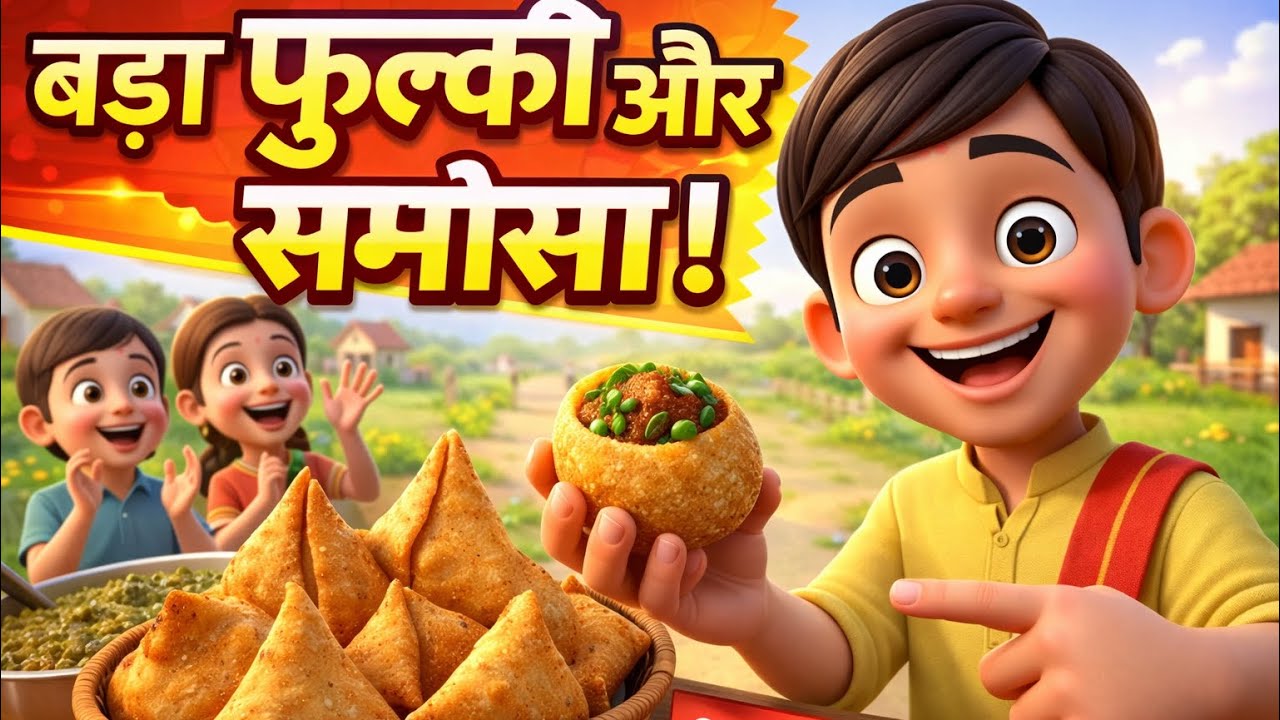 “बड़ा फुल्की 😲 और गरम समोसा 😋 | सोनू फुल्की वाला” #fulki #samosa #village #story 