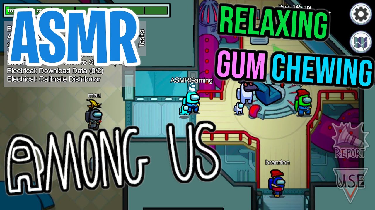 ASMR Gaming 😴 Among Us Relaxing Subscribers Gum Chewing ⌨️🎧 Clicky Keyboard Sounds + Whispering 💤