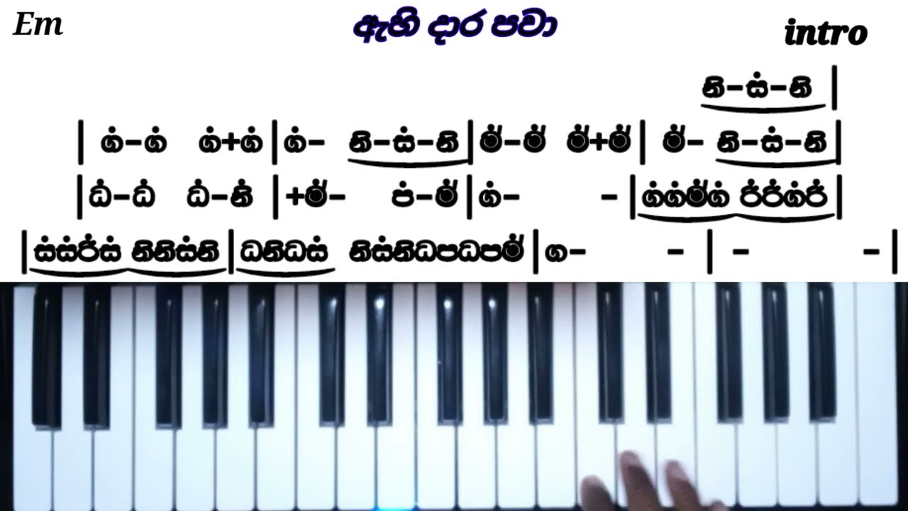 ඇහි දාර පවා ස්වර ප්‍රරස්ථාර Notation 🎹🎹