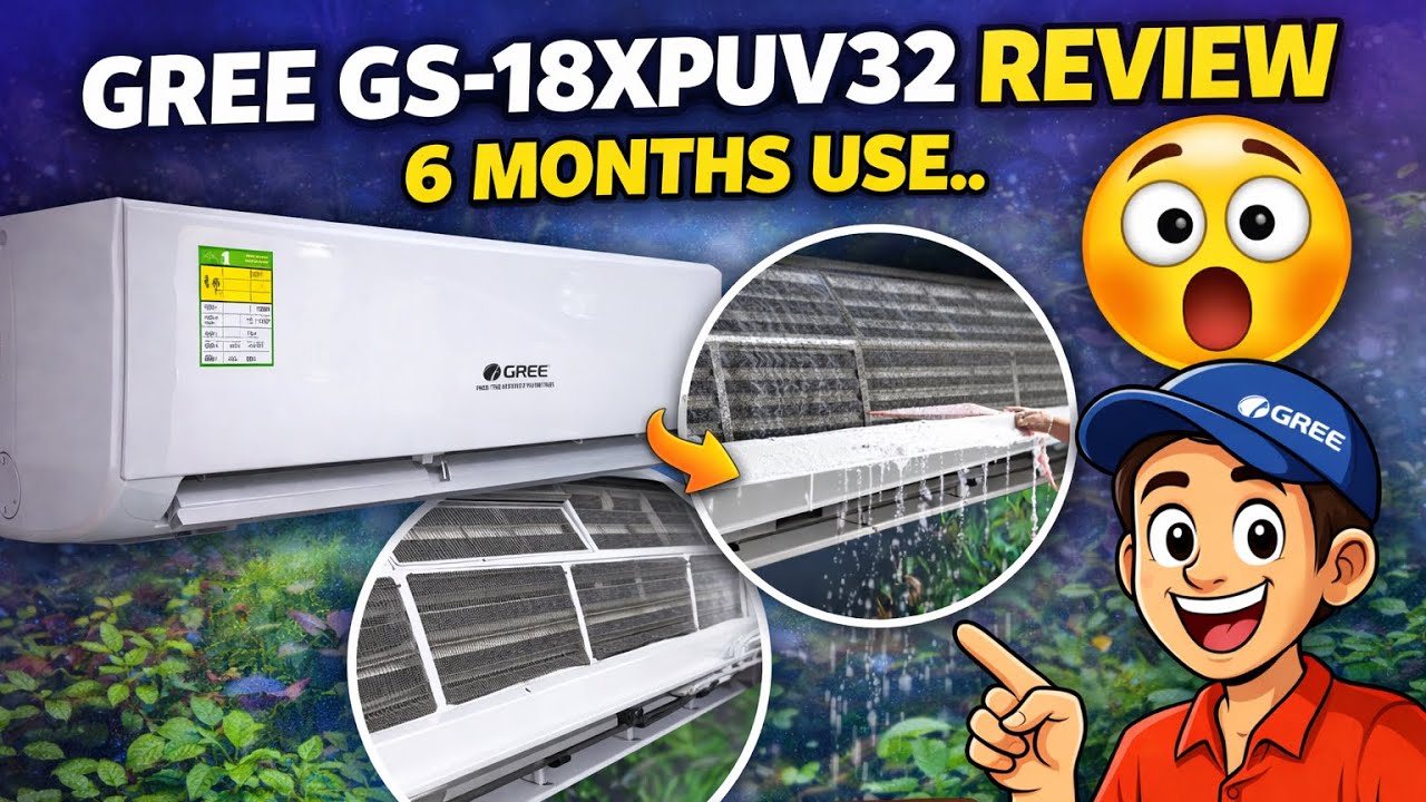 Gree GS-18xpuv32 Review video 6 Months use.. Cleaning Service Gree ac