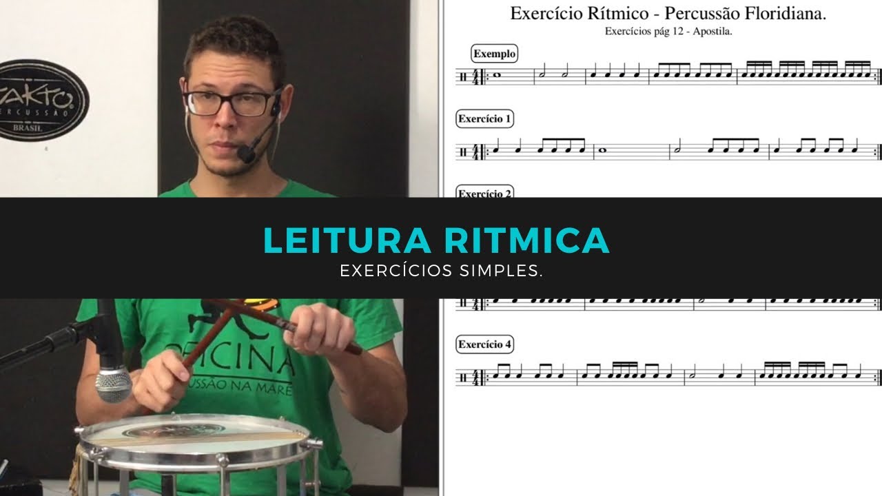 Leitura Rítmica - Exercícios | Semibreve, Mínima, semínima, colcheia e Semicolcheia.