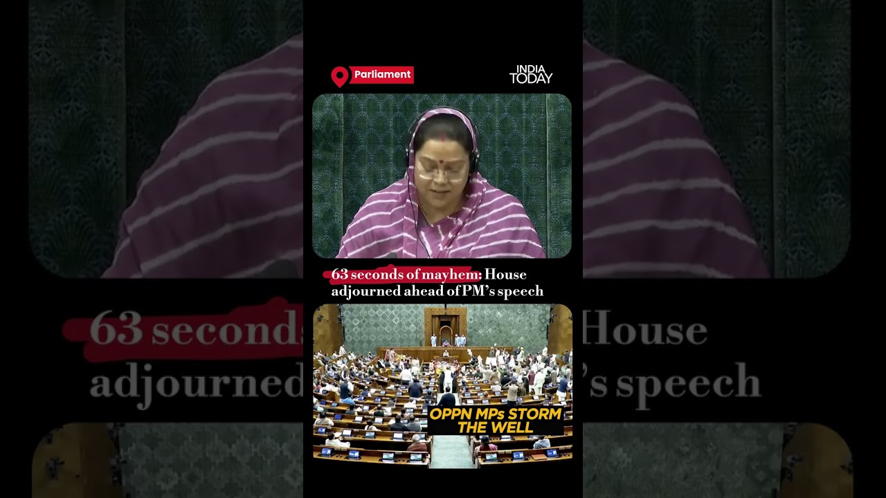 #loksabha Adjourned Before #pmmodi &rsquo;s Address &ndash; Opposition Protests Escalate