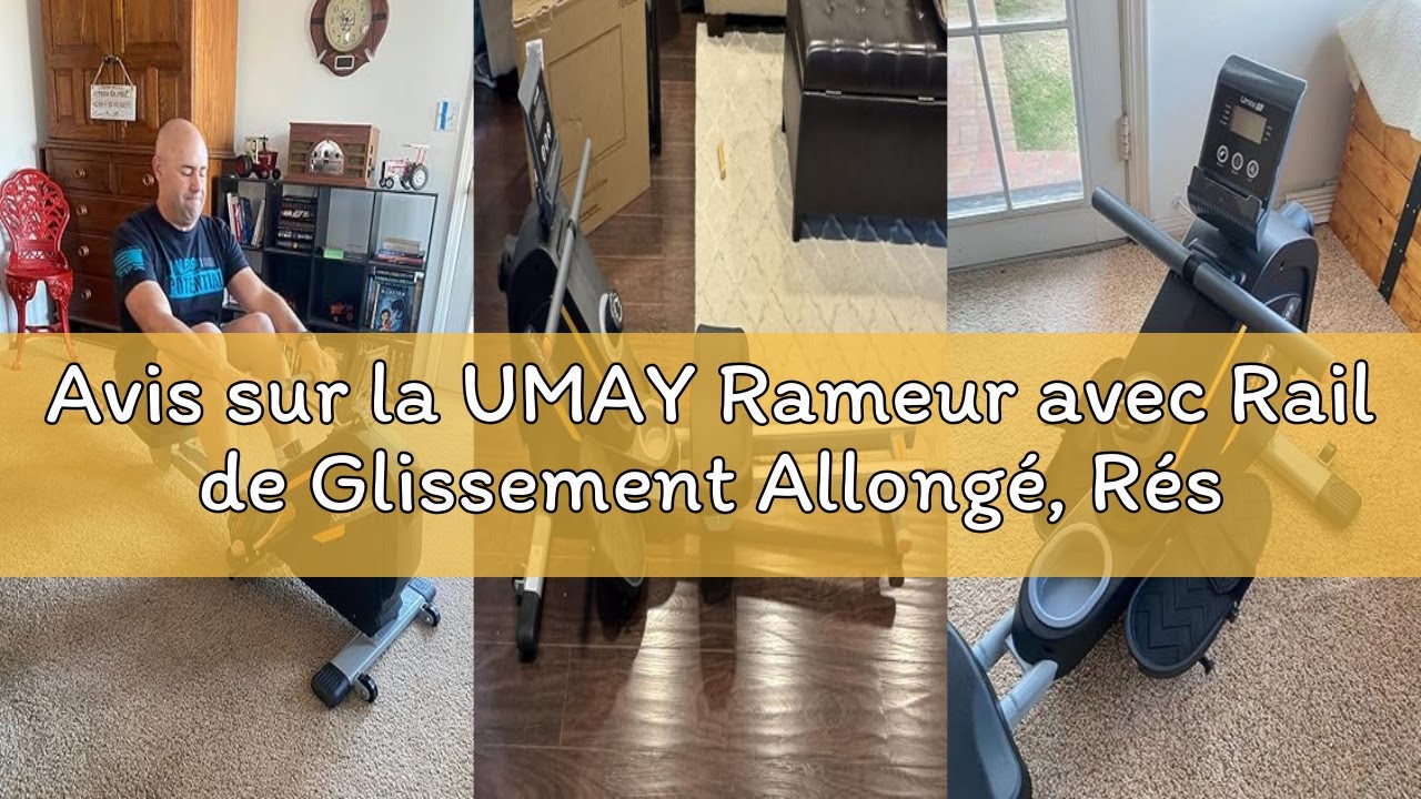 Avis sur la UMAY Rameur avec Rail de Glissement Allongé, Résistance Magnétique Réglable à 16 Niveaux