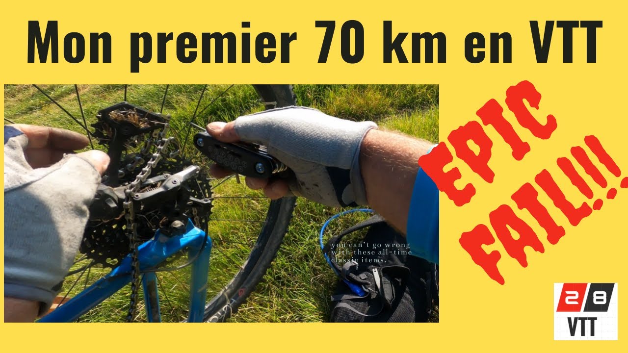 Tentative de mon premier 70 km en VTT ....mais EPIC fail😱😱J'ai cassé mon plateau!!!
