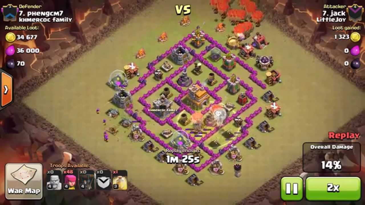 How to do a dominate with Lvl 4 balloon attack at TH7 vs TH7