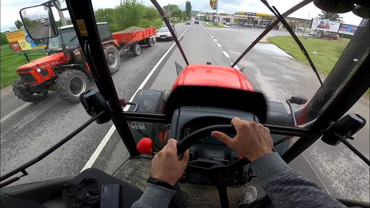 Поездка на Zetor Proxima 110 plus, переезд 17 км по асфальтированной дороге, Амлес