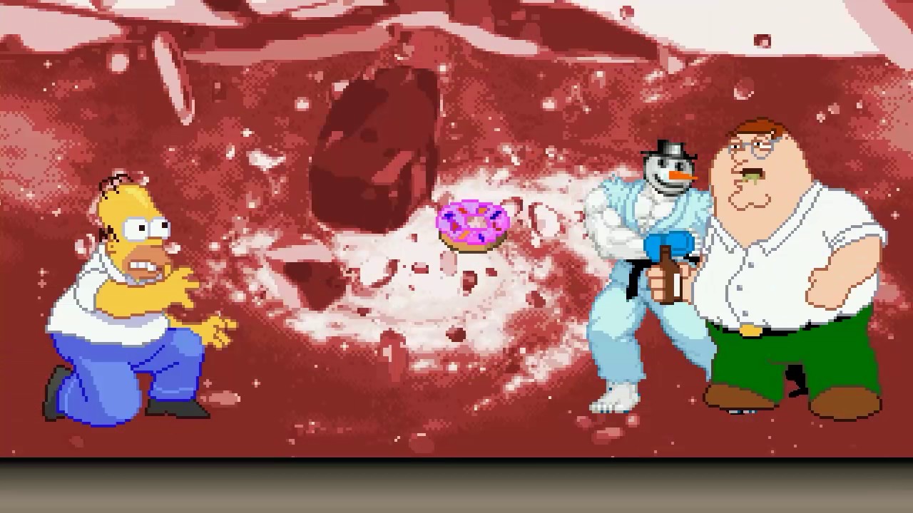 AN Mugen Request #940: Peter Griffin & Seinosuke VS Snow Man & Homer Simpson