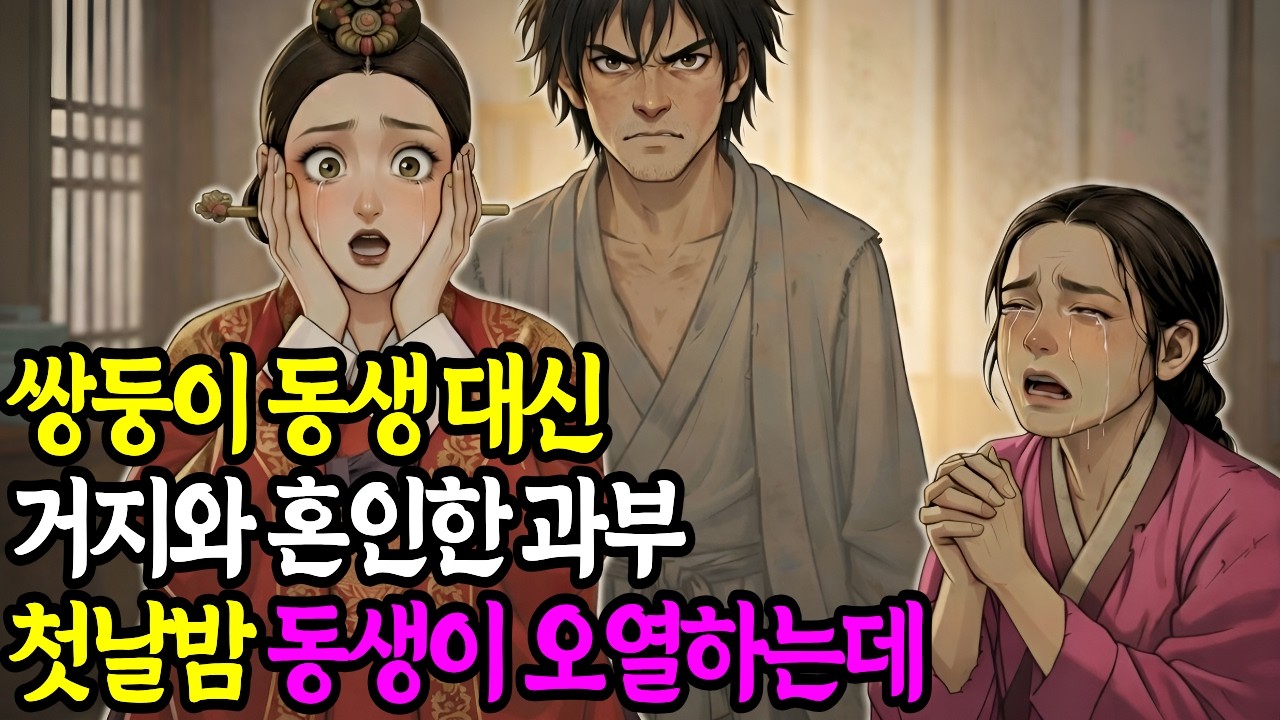 쌍둥이동생 대신 거지와 혼인한 과부, 첫날밤 동생이 무릎꿇고 오열하는데 | 옛날이야기 | 수면동화 | 야담
