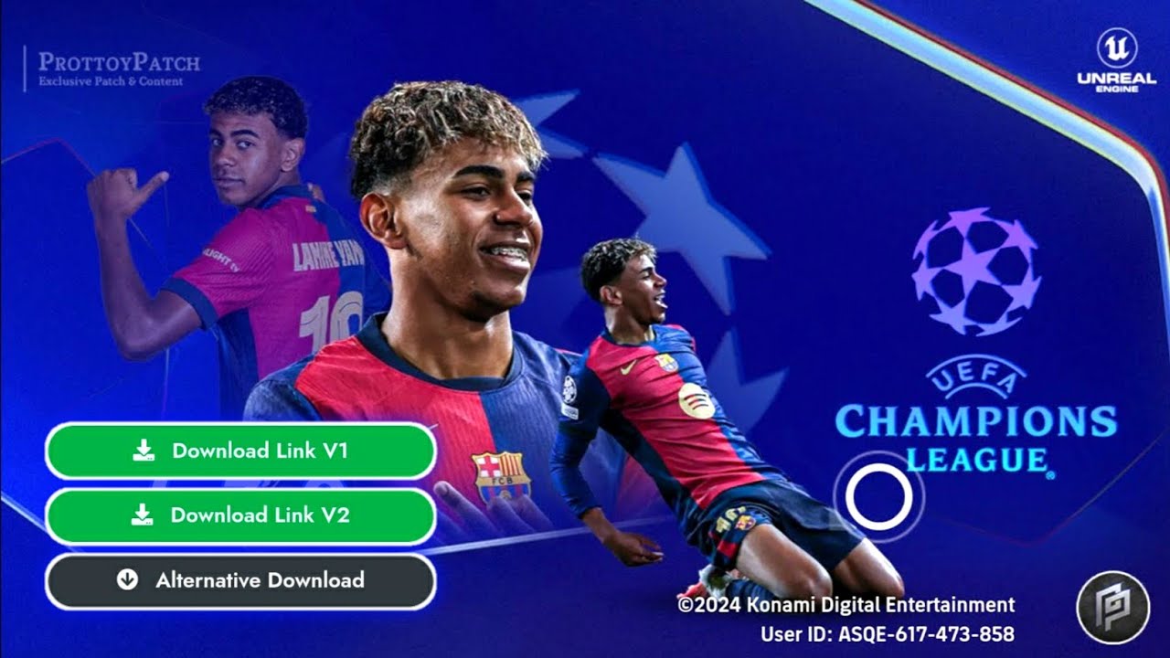 Download Efootball 2025 Mobile PATCH v4.3.0 | UEFA CHAMPIONS LEAGUE Full Licensed [ Andriod & iOS ]