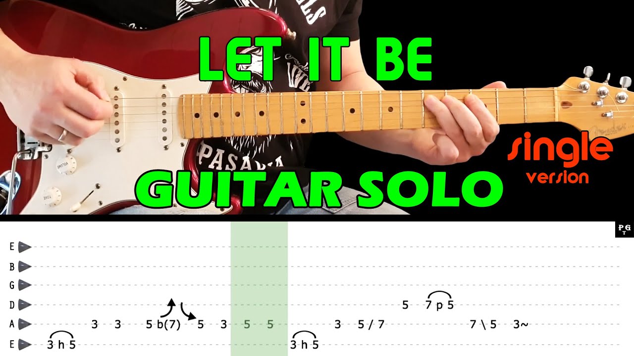 LET IT BE single version - Guitar lesson - Guitar solo (with tabs & EXTRA slow lesson) - The Beatles