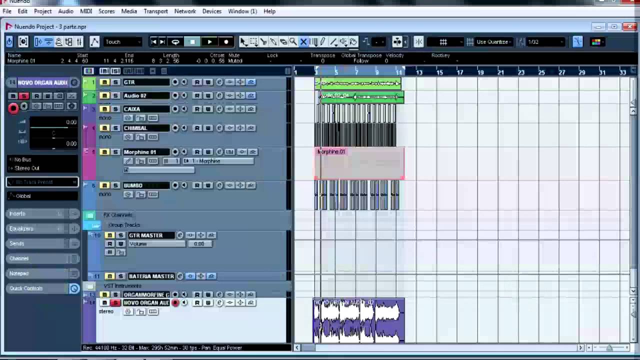 Tranformando MIDI em Àudio no Cubase e Nuendo