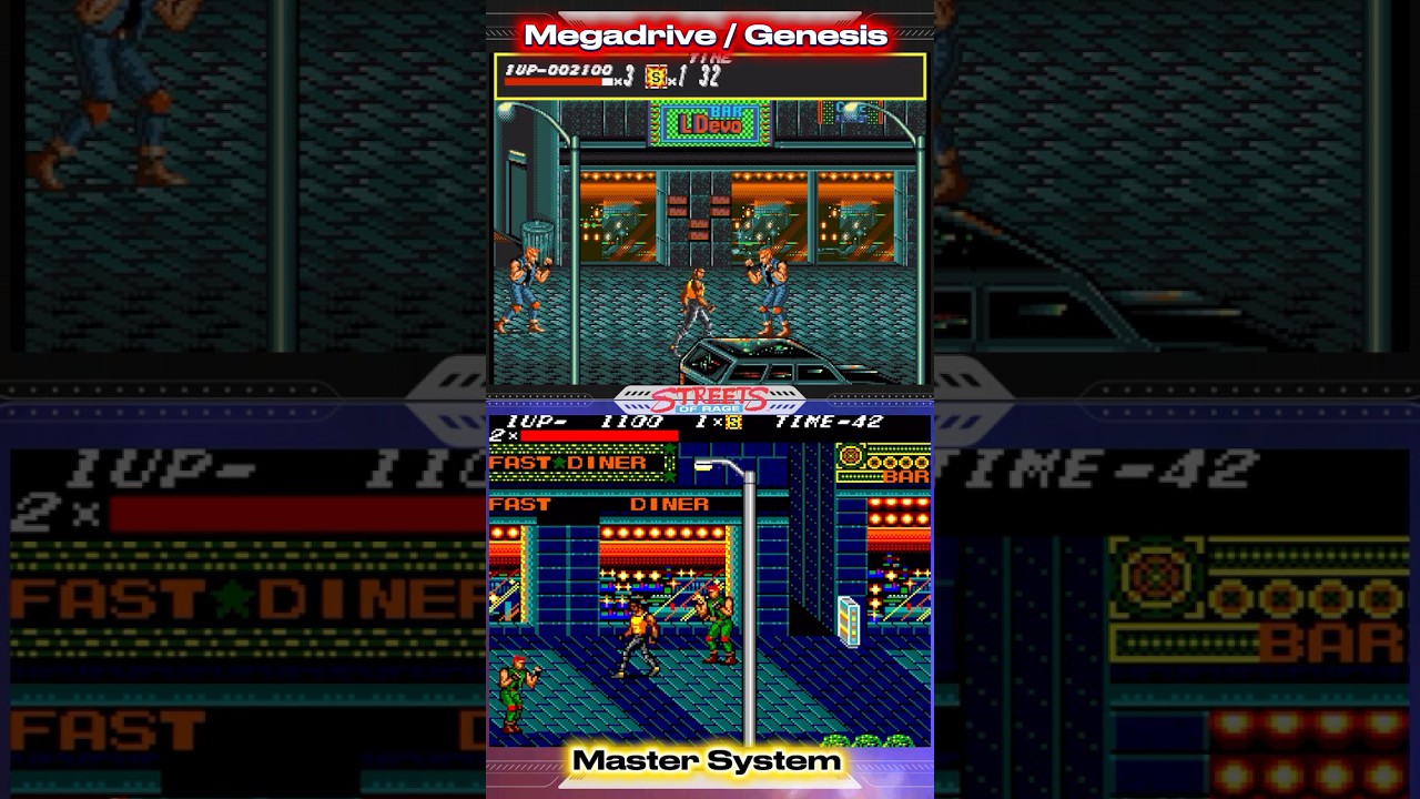 Streets of Rage &ndash; Mega Drive vs Master System! #streetsofrage #megadrive #genesis #mastersystem