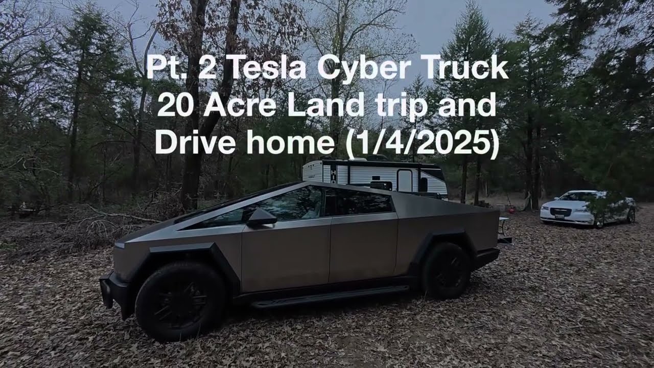 Pt 2 Tesla Cybertruck 20 acre Land trip Drive home. ( 1/4/2025)