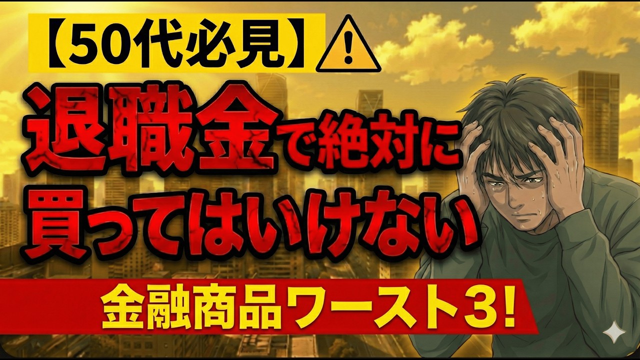 【50代必見】退職金で絶対に買ってはいけない金融商品ワースト３！