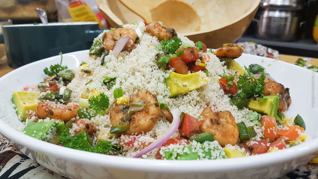 Recette Diet 1 : Fonio aux Legumes et Crevettes
